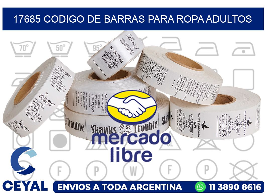 17685 CODIGO DE BARRAS PARA ROPA ADULTOS