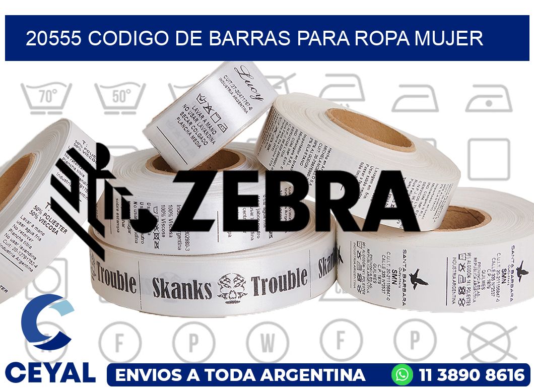 20555 CODIGO DE BARRAS PARA ROPA MUJER