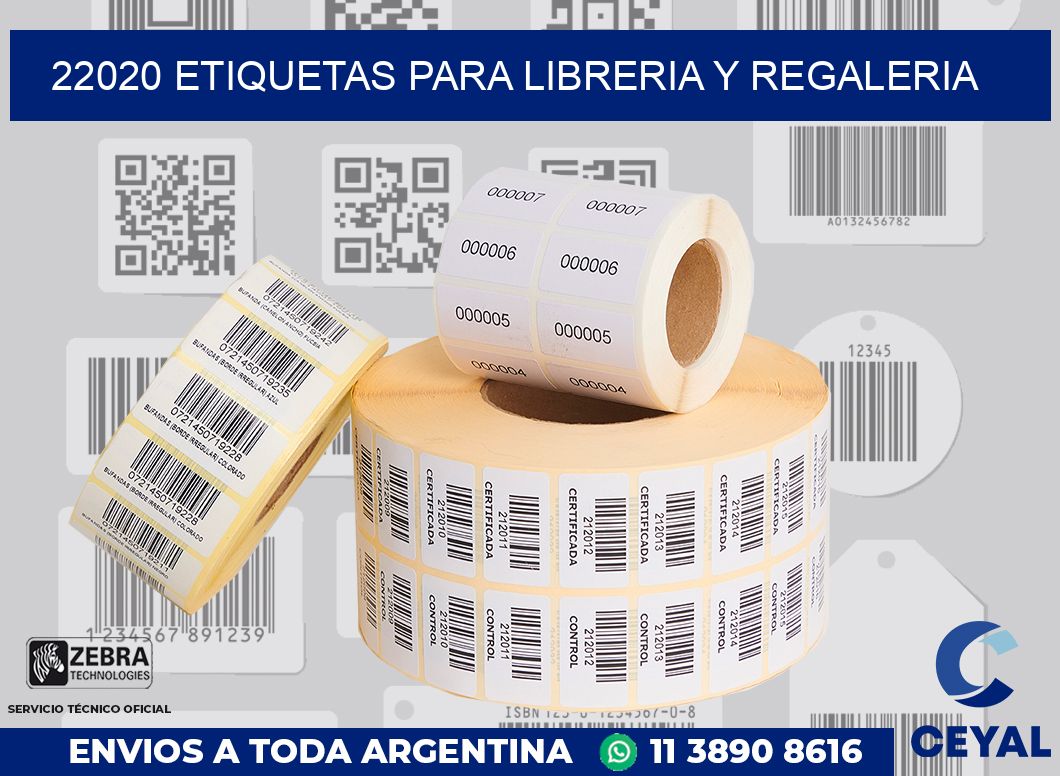22020 ETIQUETAS PARA LIBRERIA Y REGALERIA