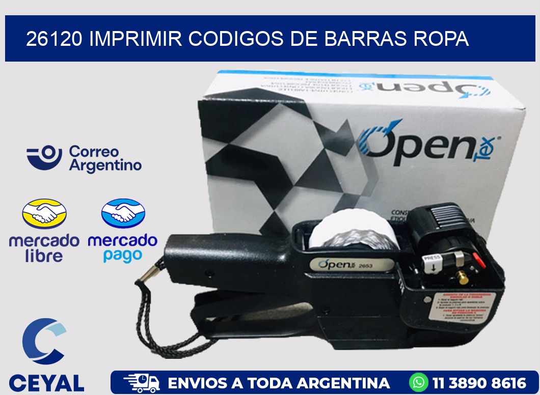 26120 IMPRIMIR CODIGOS DE BARRAS ROPA