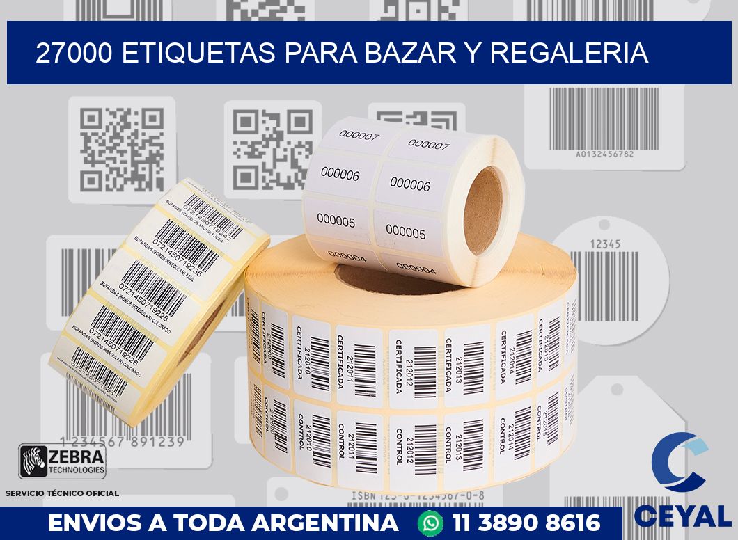 27000 ETIQUETAS PARA BAZAR Y REGALERIA