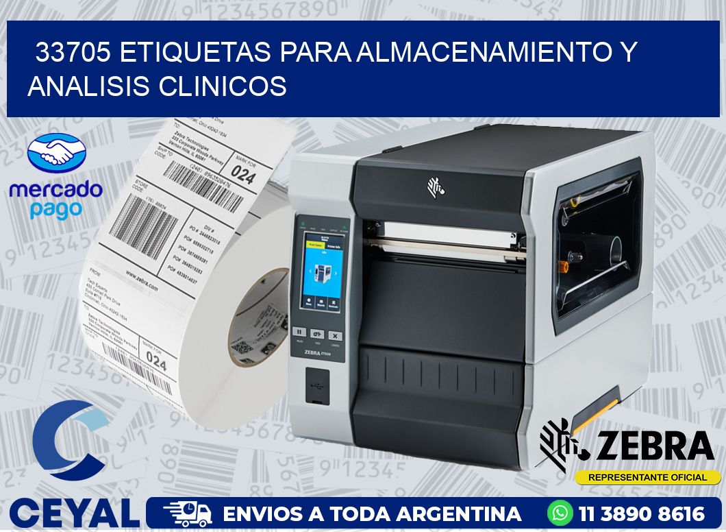 33705 ETIQUETAS PARA ALMACENAMIENTO Y ANALISIS CLINICOS