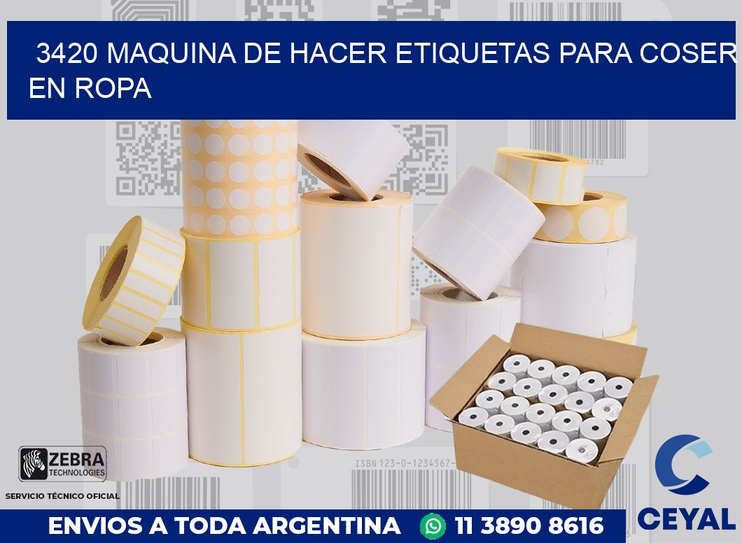 3420 MAQUINA DE HACER ETIQUETAS PARA COSER EN ROPA