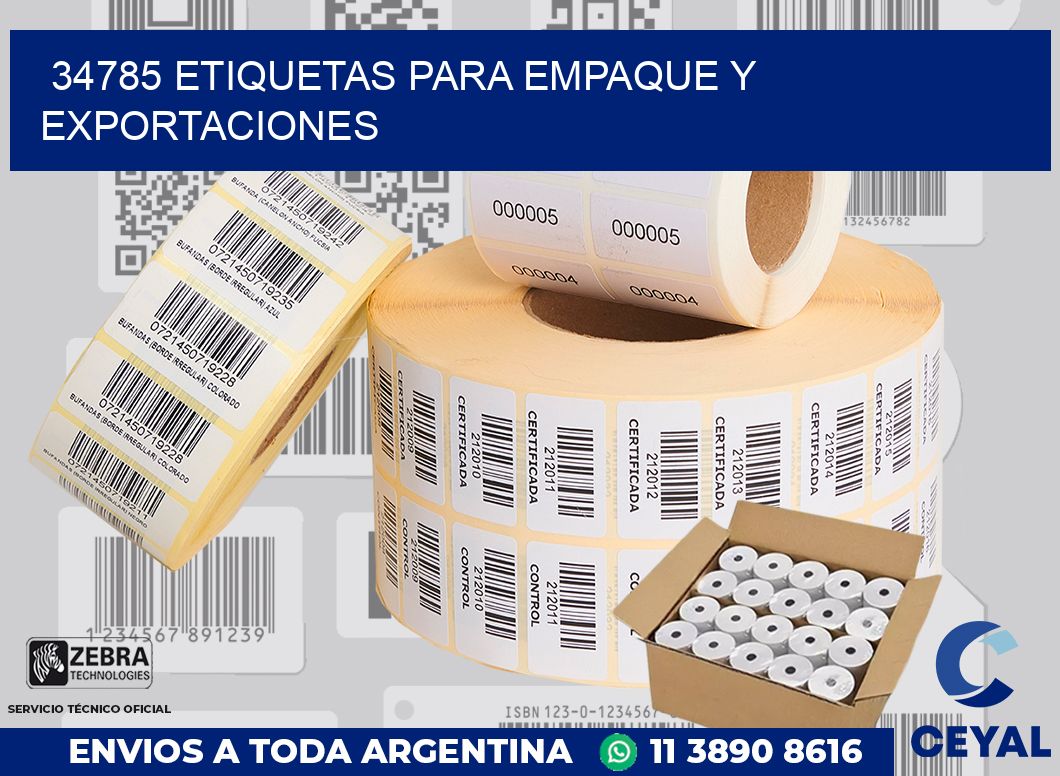 34785 ETIQUETAS PARA EMPAQUE Y EXPORTACIONES