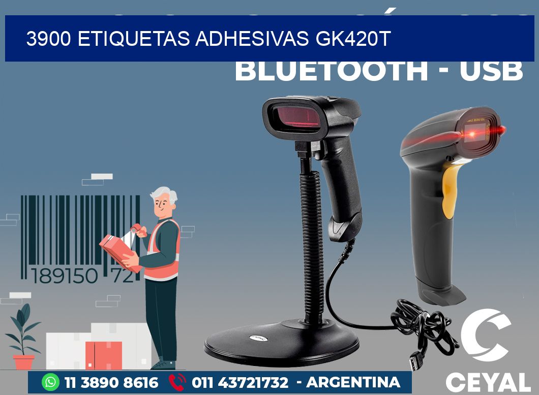 3900 ETIQUETAS ADHESIVAS GK420T