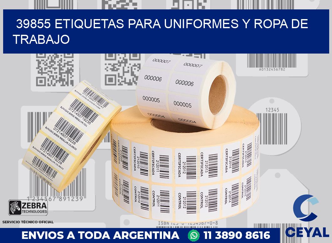 39855 ETIQUETAS PARA UNIFORMES Y ROPA DE TRABAJO