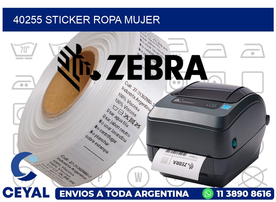 40255 STICKER ROPA MUJER