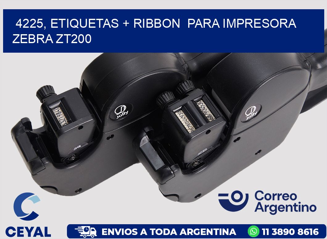 4225, etiquetas + ribbon  para impresora zebra ZT200