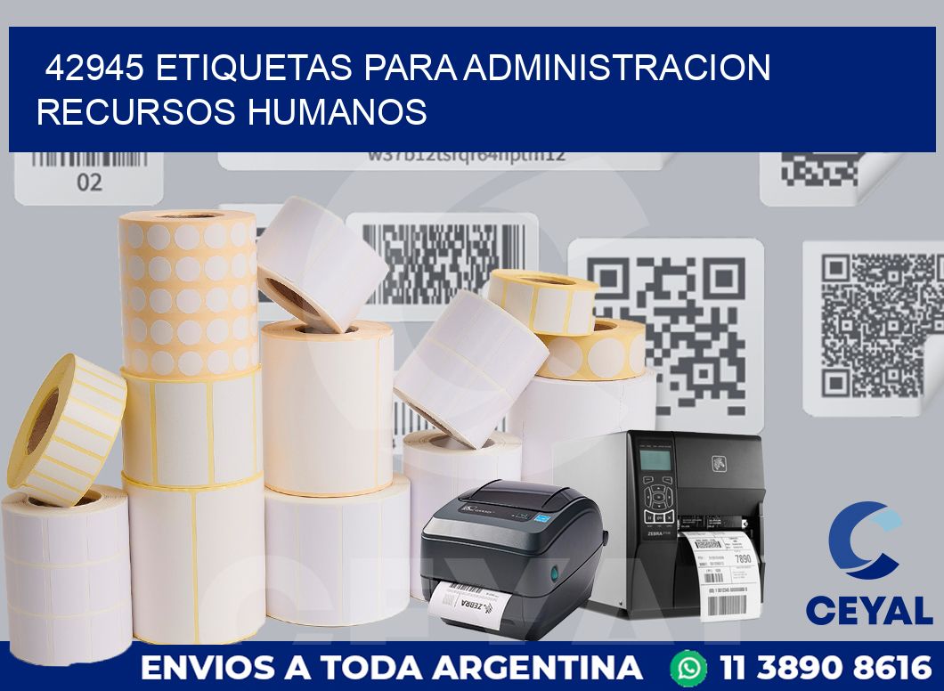 42945 ETIQUETAS PARA ADMINISTRACION RECURSOS HUMANOS