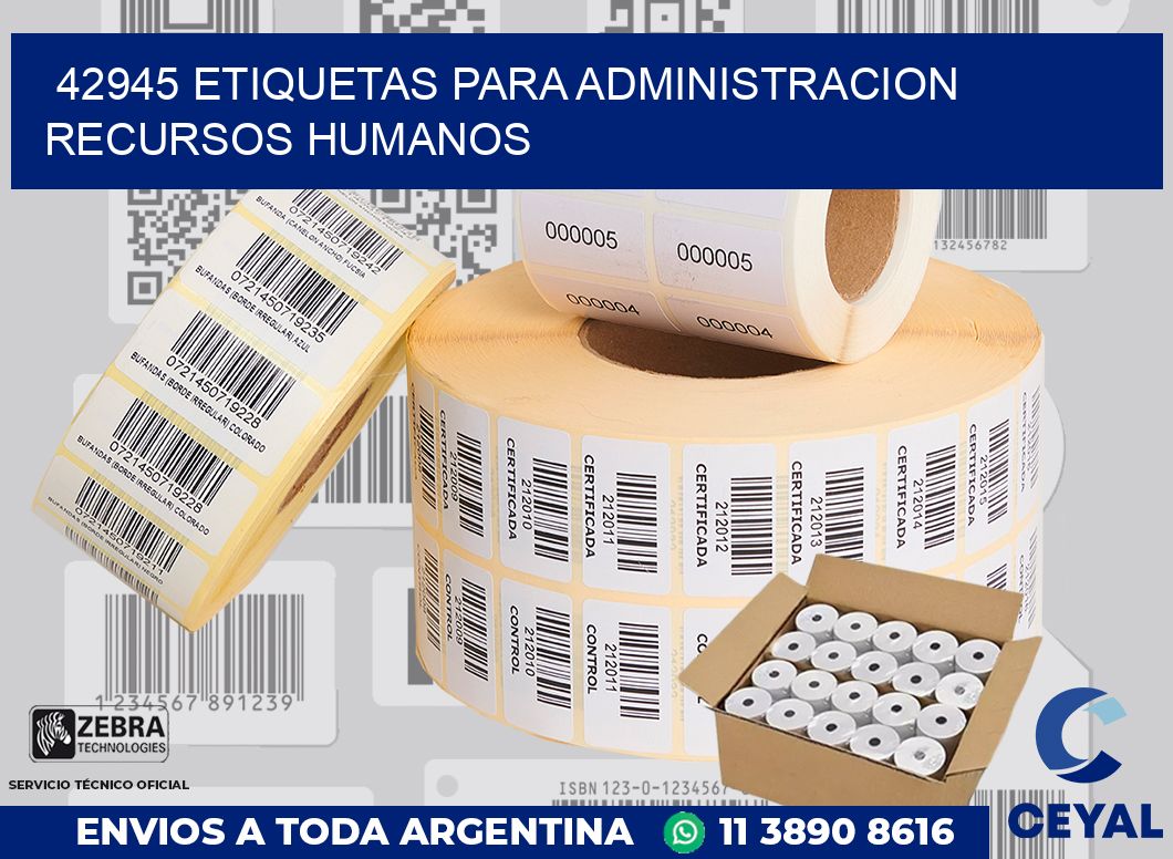 42945 ETIQUETAS PARA ADMINISTRACION RECURSOS HUMANOS