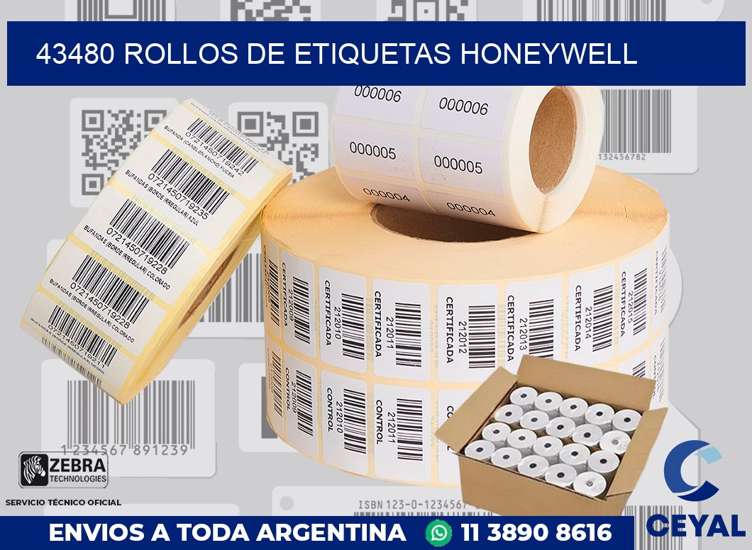 43480 ROLLOS DE ETIQUETAS HONEYWELL