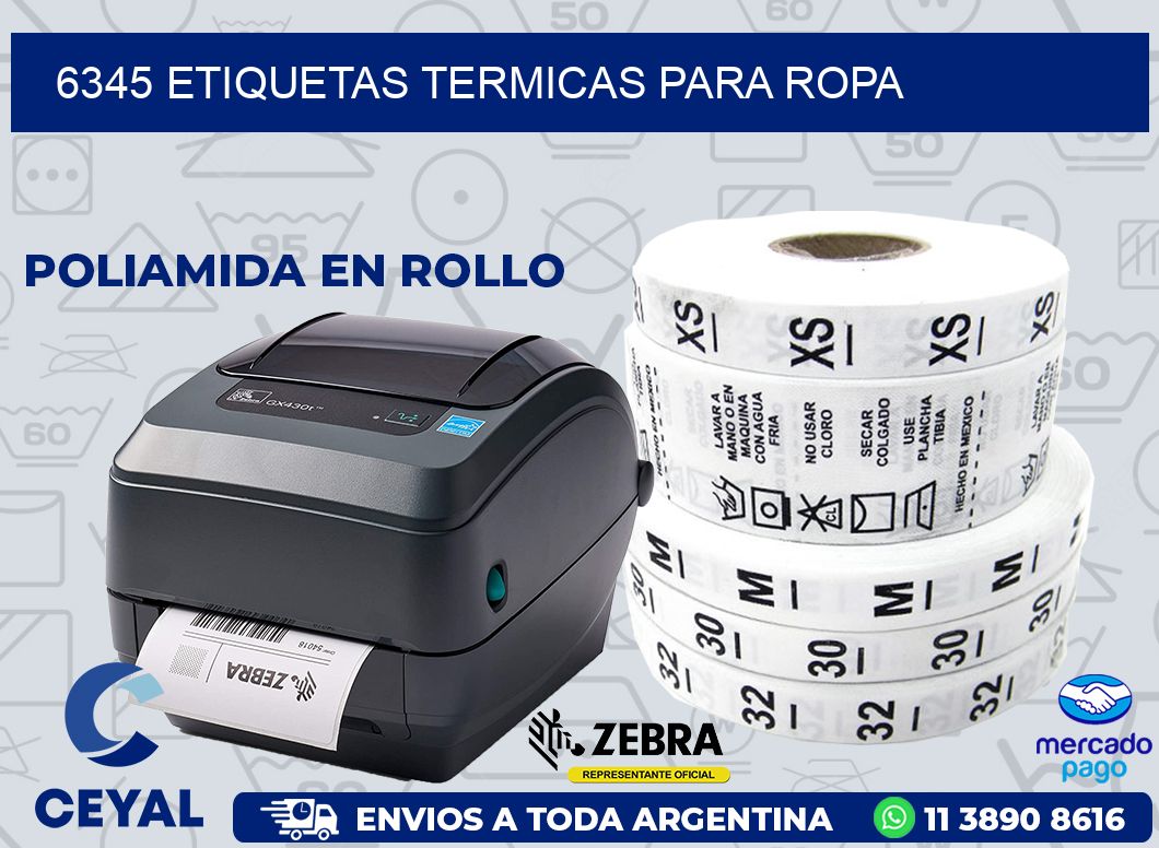 6345 ETIQUETAS TERMICAS PARA ROPA