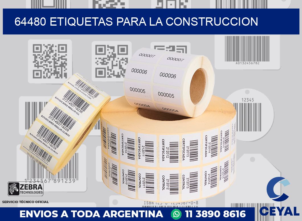 64480 ETIQUETAS PARA LA CONSTRUCCION