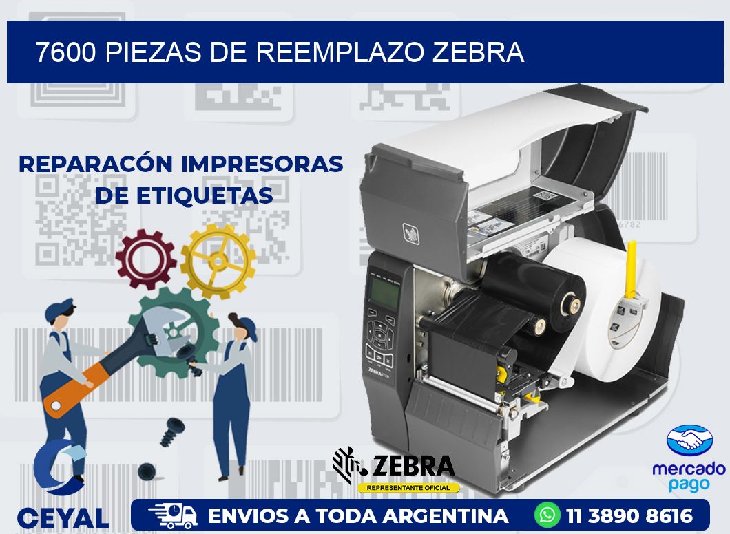 7600 PIEZAS DE REEMPLAZO ZEBRA