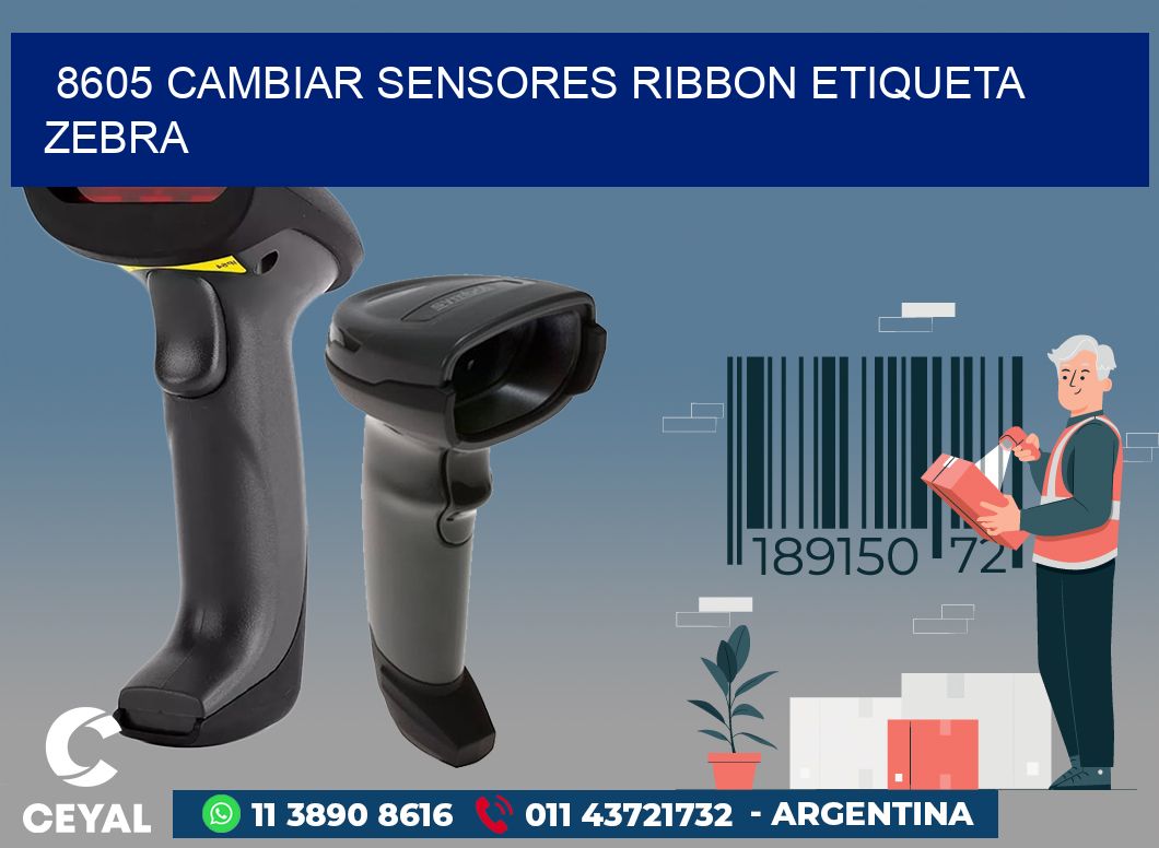 8605 CAMBIAR SENSORES RIBBON ETIQUETA ZEBRA
