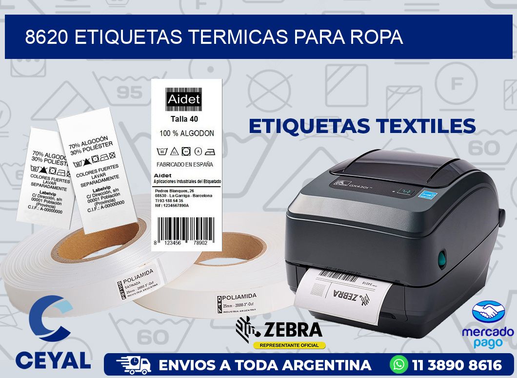 8620 ETIQUETAS TERMICAS PARA ROPA