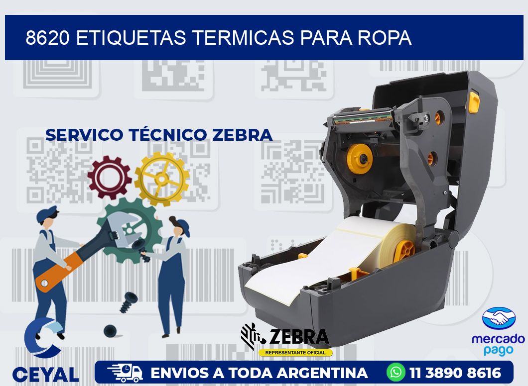 8620 ETIQUETAS TERMICAS PARA ROPA