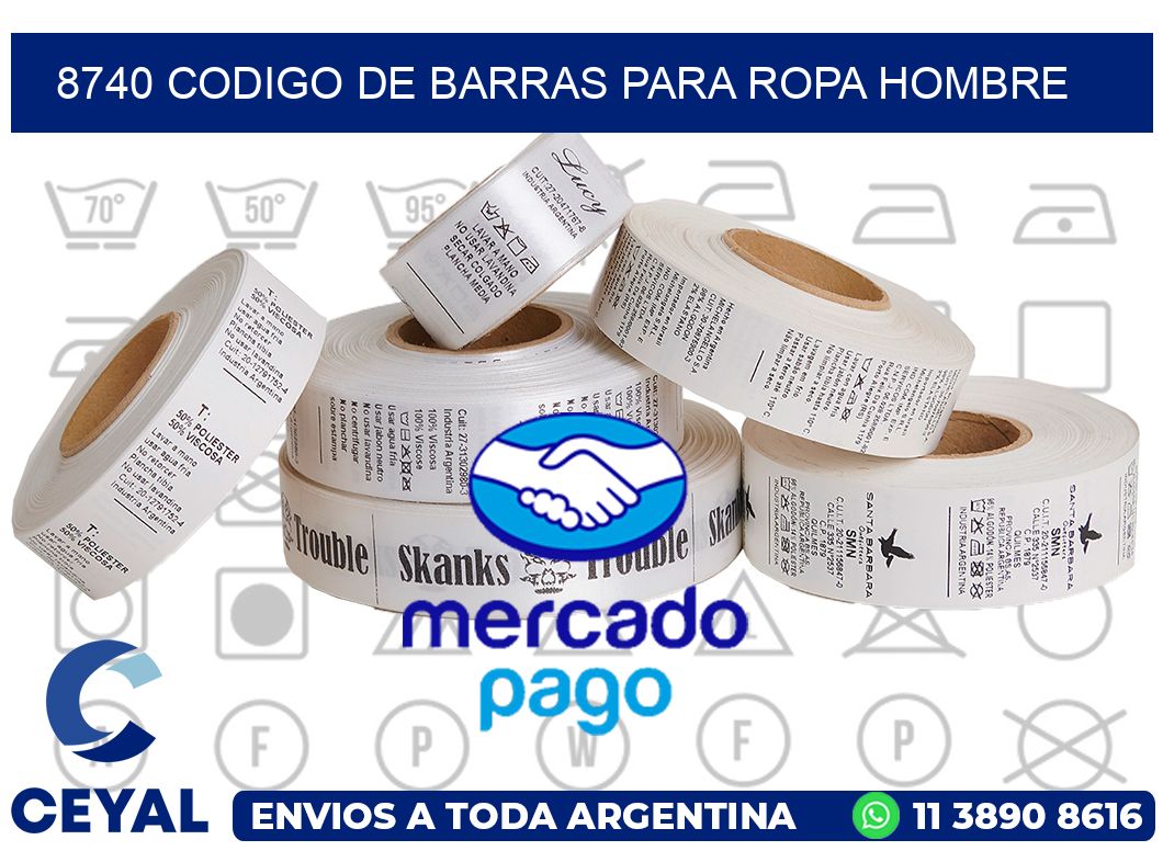 8740 CODIGO DE BARRAS PARA ROPA HOMBRE