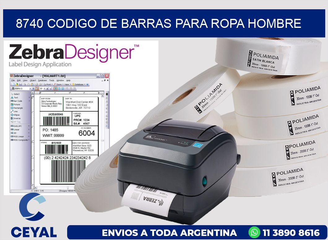 8740 CODIGO DE BARRAS PARA ROPA HOMBRE