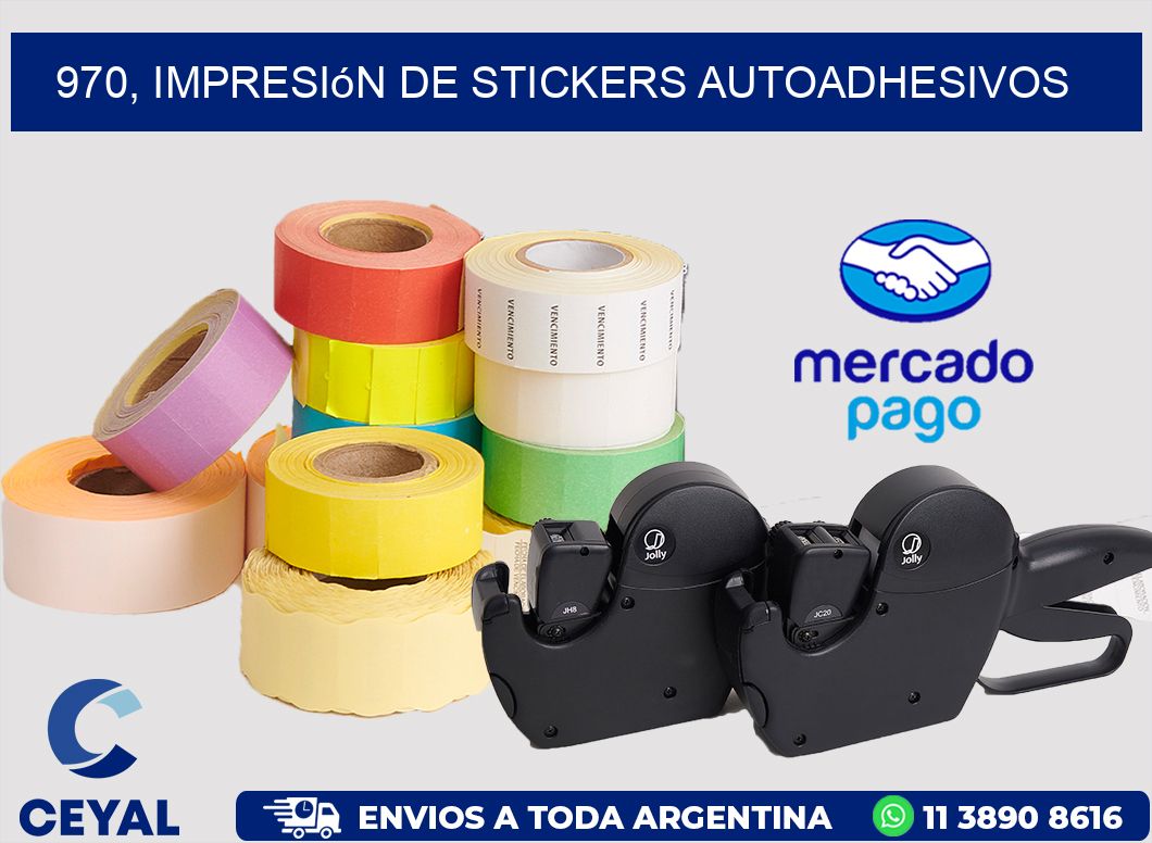 970, impresión de stickers autoadhesivos