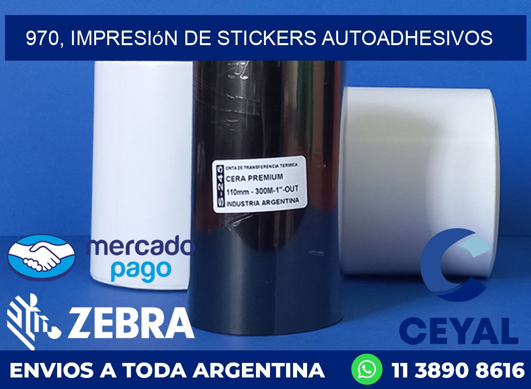 970, impresión de stickers autoadhesivos