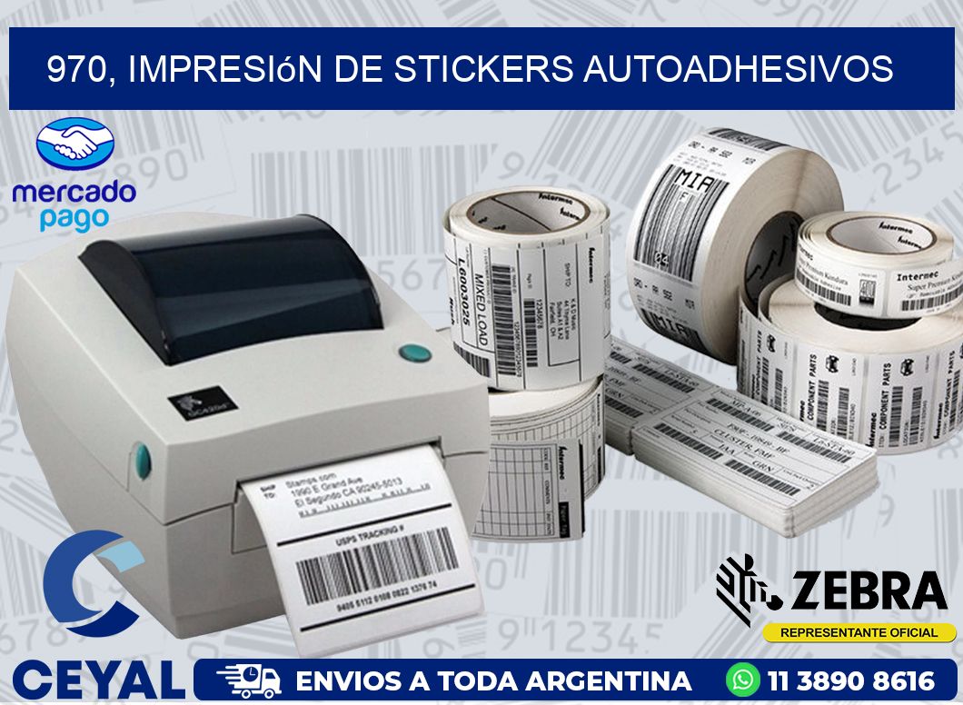970, impresión de stickers autoadhesivos
