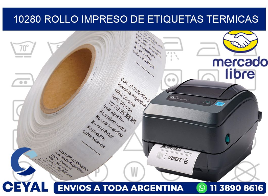 10280 ROLLO IMPRESO DE ETIQUETAS TERMICAS