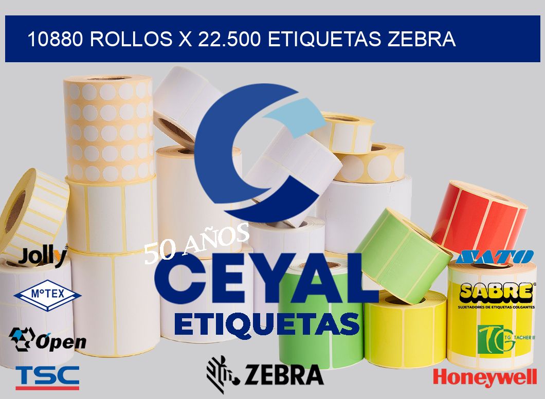 10880 Rollos x 22.500 etiquetas zebra