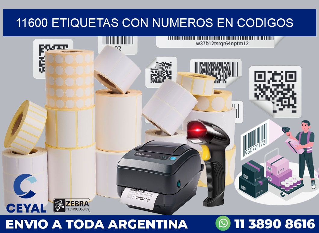 11600 ETIQUETAS CON NUMEROS EN CODIGOS