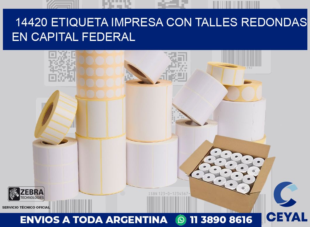 14420 ETIQUETA IMPRESA CON TALLES REDONDAS EN CAPITAL FEDERAL