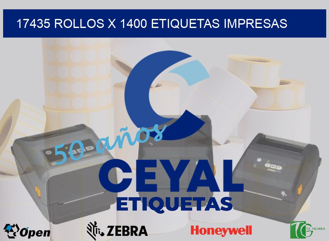 17435 Rollos x 1400 etiquetas impresas