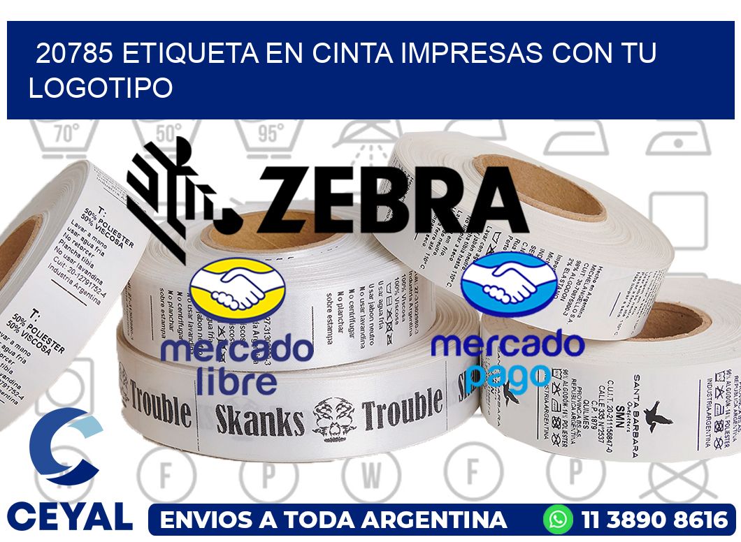 20785 ETIQUETA EN CINTA IMPRESAS CON TU LOGOTIPO