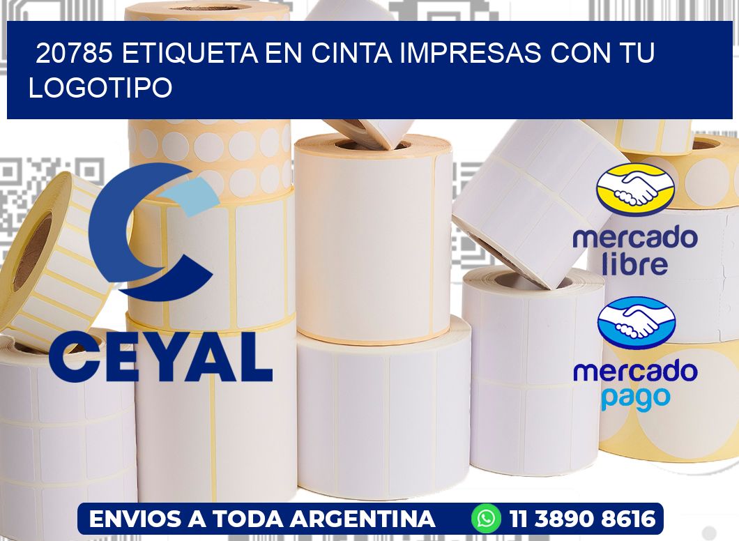 20785 ETIQUETA EN CINTA IMPRESAS CON TU LOGOTIPO