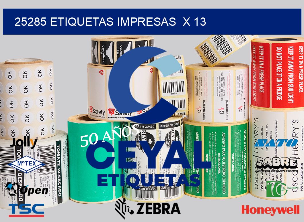 25285 Etiquetas impresas  x 13