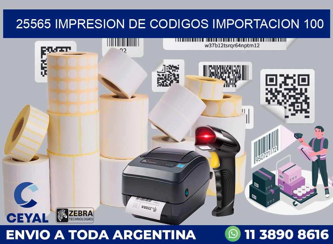 25565 impresion de codigos importacion 100