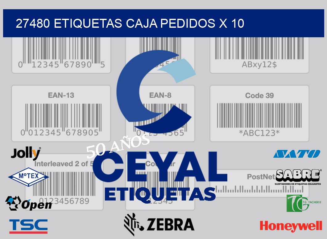 27480 etiquetas caja pedidos x 10