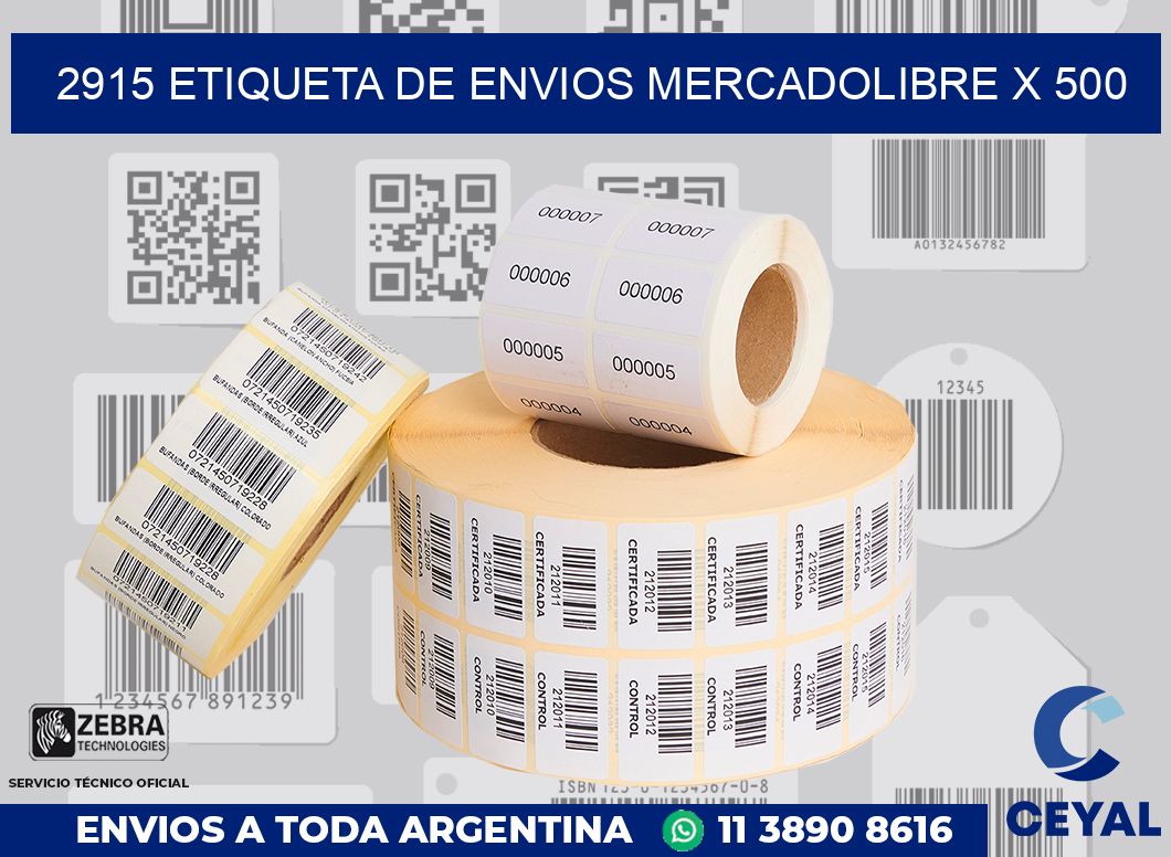 2915 etiqueta de envios mercadolibre x 500