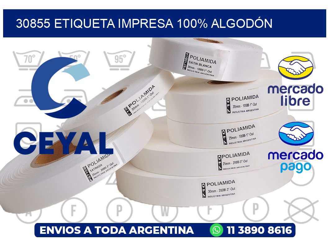 30855 ETIQUETA IMPRESA 100% ALGODÓN