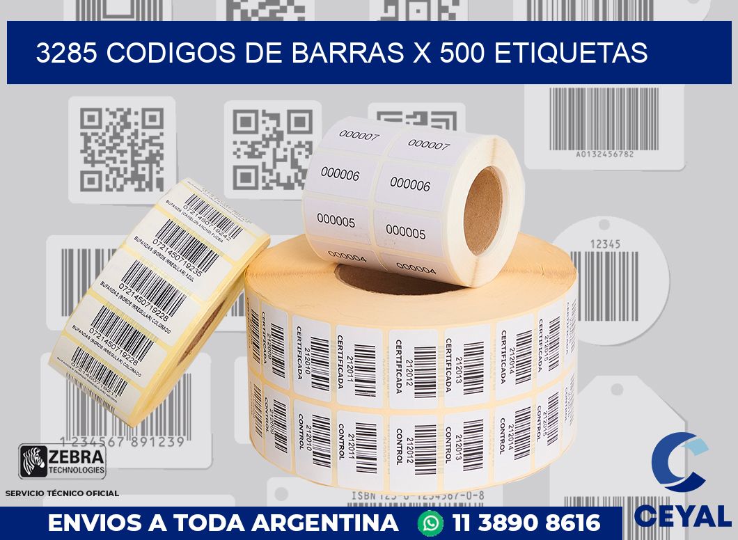 3285 codigos de barras x 500 etiquetas