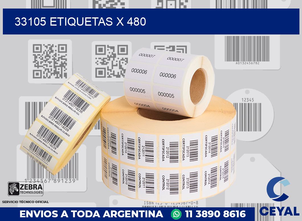 33105 Etiquetas x 480