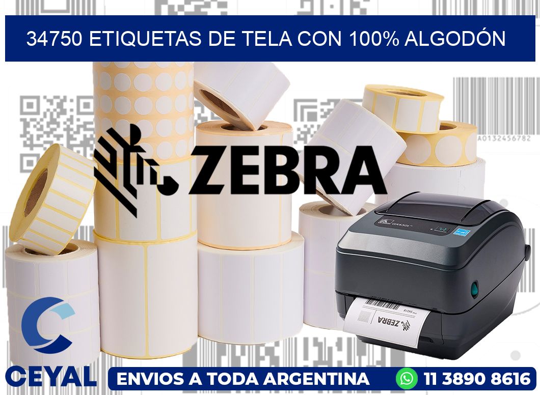 34750 ETIQUETAS DE TELA CON 100% ALGODÓN