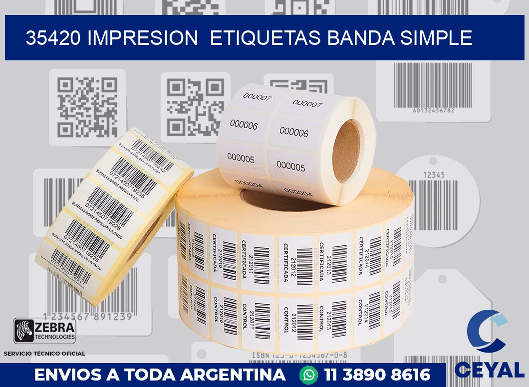 35420 impresion  etiquetas banda simple