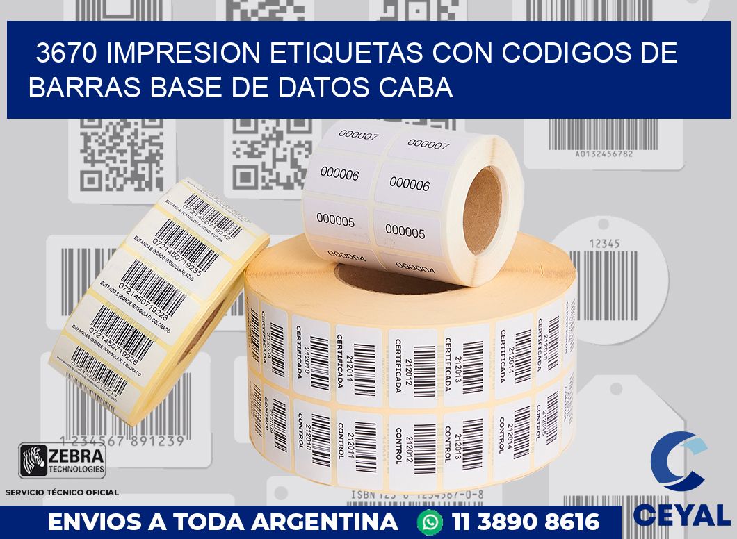 3670 IMPRESION ETIQUETAS CON CODIGOS DE BARRAS BASE DE DATOS CABA