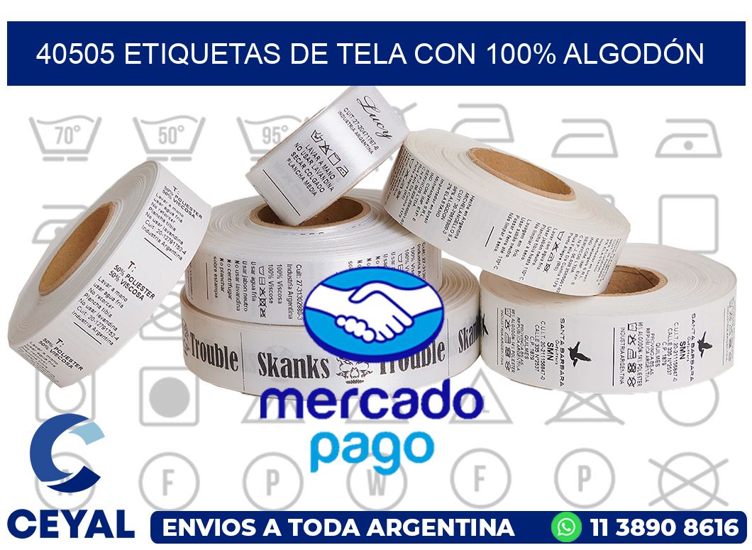 40505 ETIQUETAS DE TELA CON 100% ALGODÓN