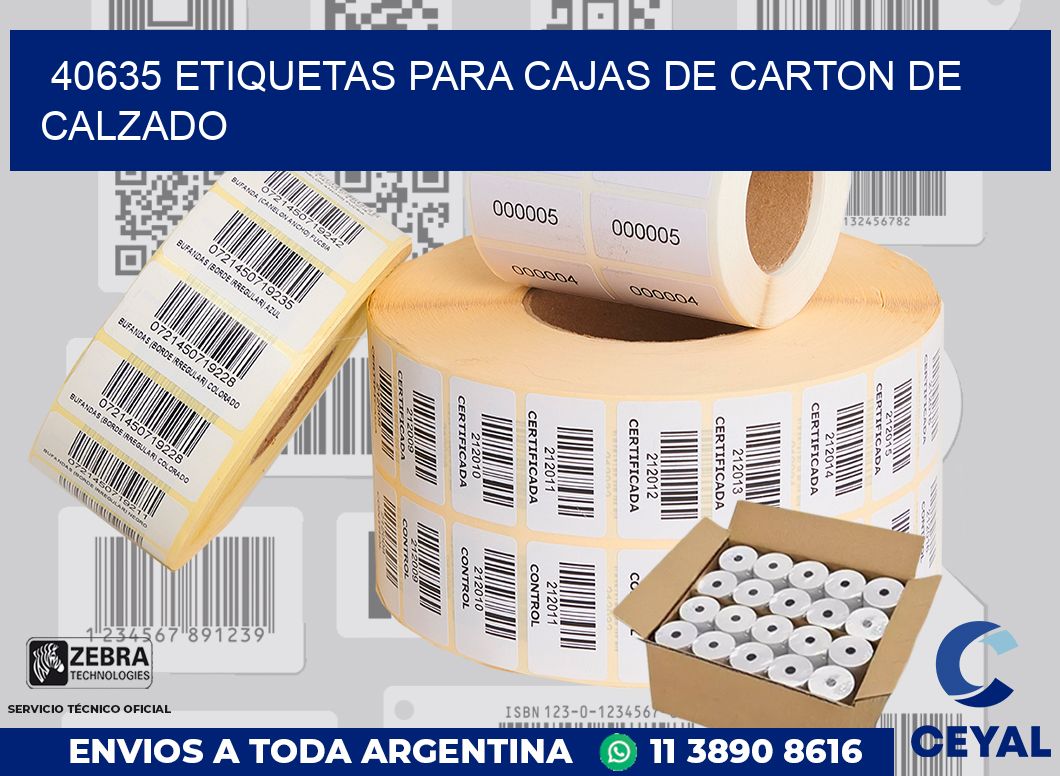 40635 ETIQUETAS PARA CAJAS DE CARTON DE CALZADO