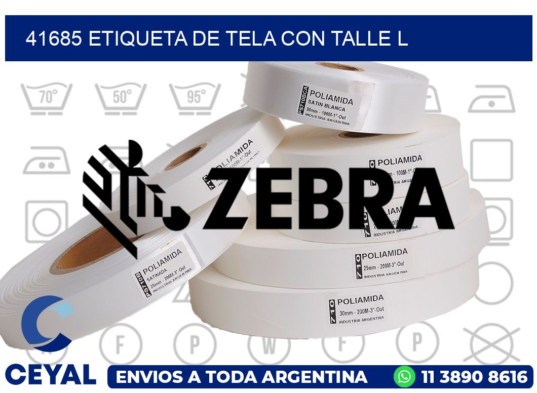 41685 ETIQUETA DE TELA CON TALLE L