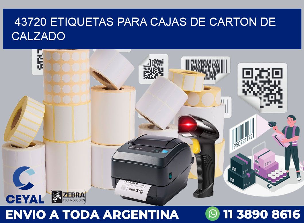 43720 ETIQUETAS PARA CAJAS DE CARTON DE CALZADO