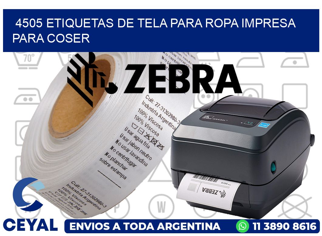 4505 ETIQUETAS DE TELA PARA ROPA IMPRESA PARA COSER