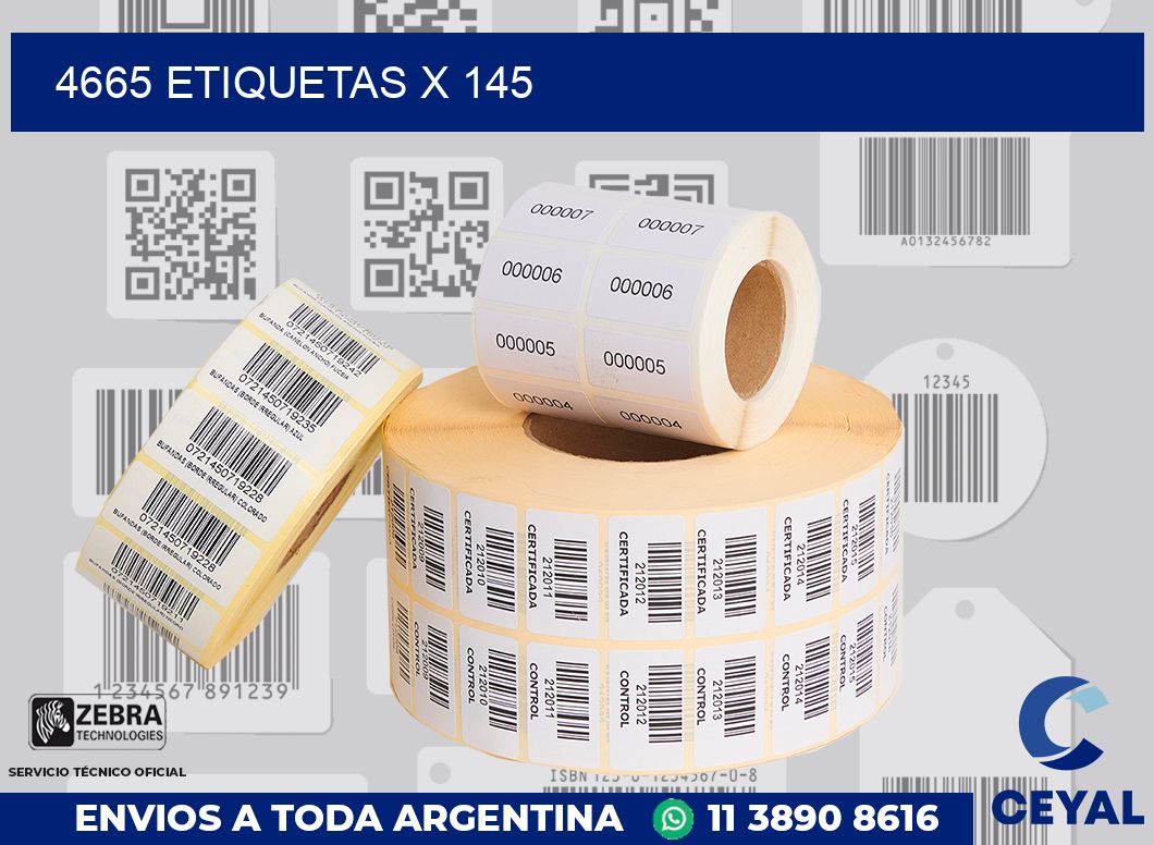 4665 Etiquetas x 145