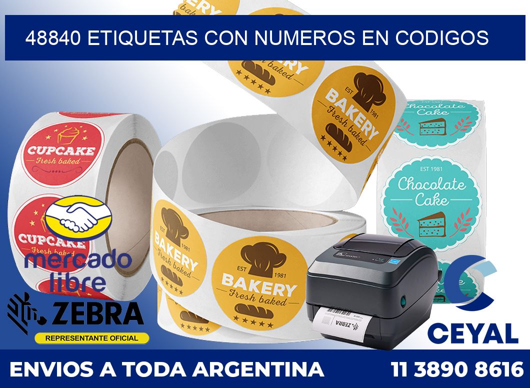 48840 ETIQUETAS CON NUMEROS EN CODIGOS
